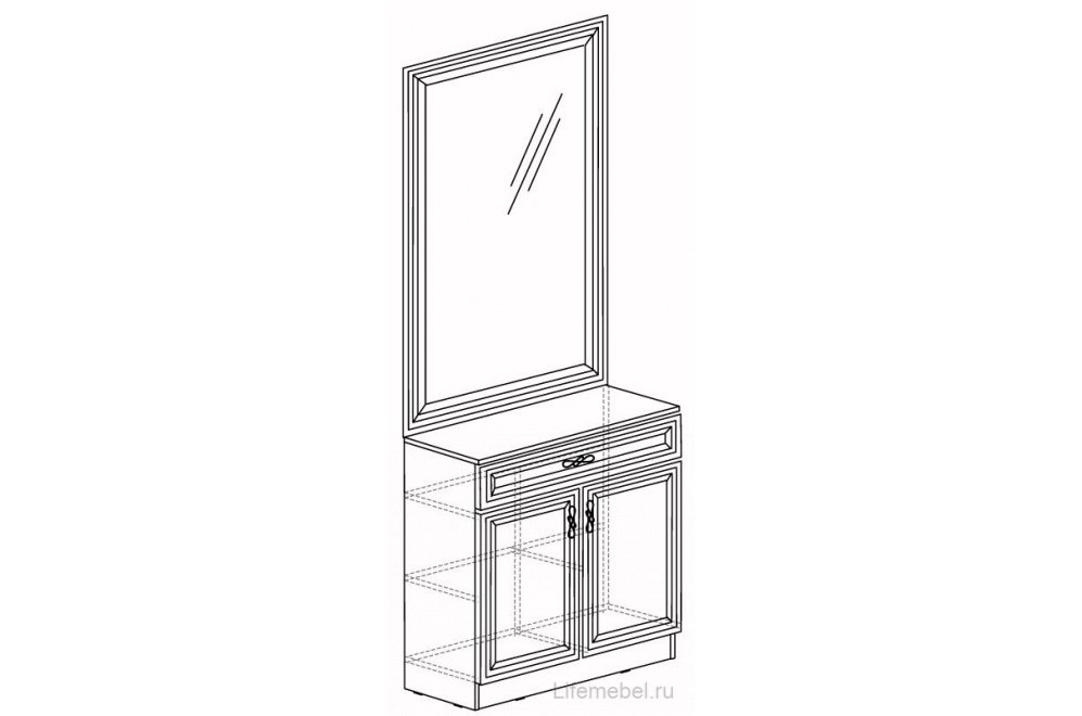 Готовая прихожая Лира №59 с зеркалом дуб нортон светлый